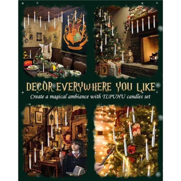 Floating Candles with Wand 20PCs -Christmas Magic Hanging Flameless Candles - Picture 2 of 7